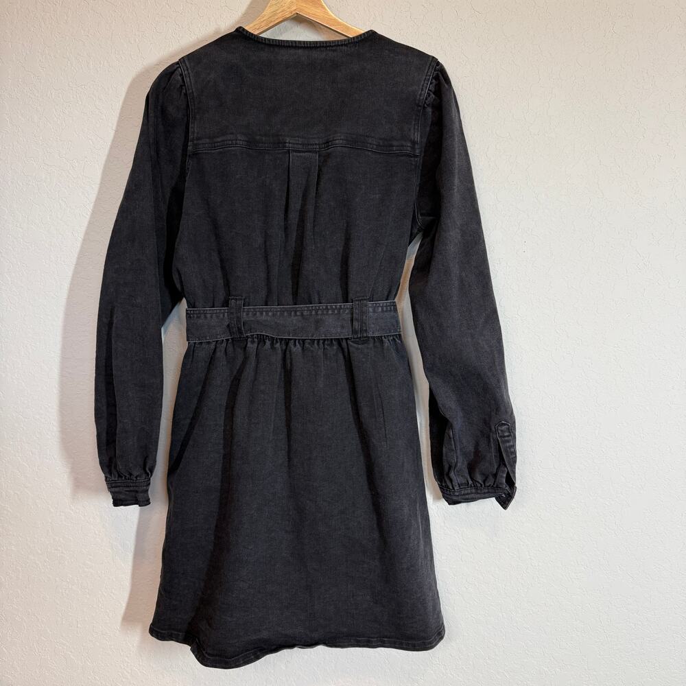 Women's‎ Habitual Black Denim Blue Jean Long Sleeve Button Up Dress Size S - Picture 7 of 10